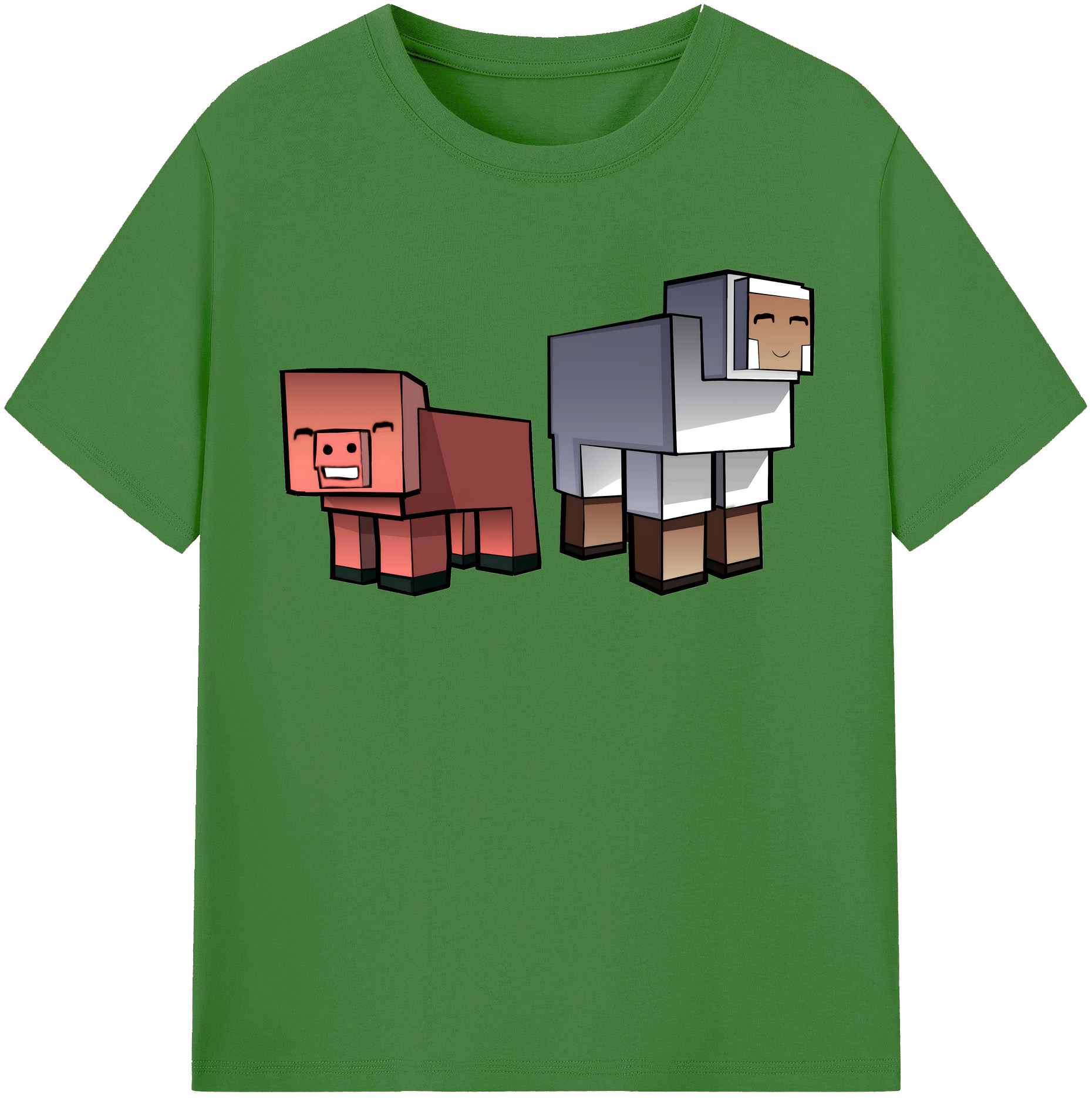 （画像用） マインクラフト ブロックの世界 Minecraft MC Block world レディースカジュアルプリントTシャツ（綿100％）